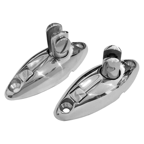 2Pack Stainless Steel 90 Degree Deck Hinges Quick Release Ring Bimini Boat Top 