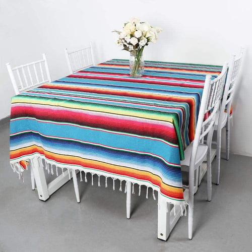 2x Mexican Serape Table Runner Tablecloth Party Wedding Decor Fringe Cotton New 