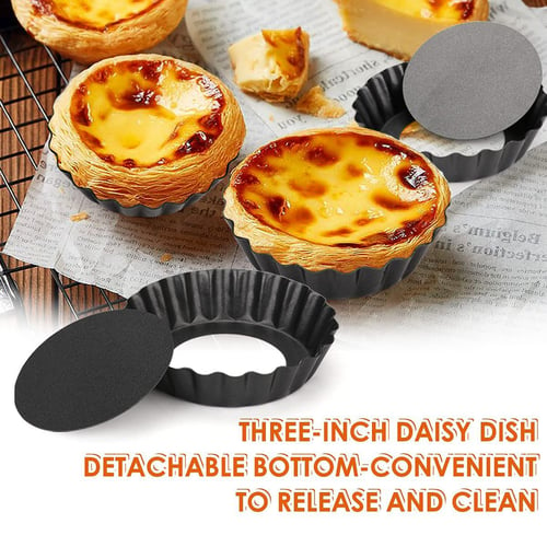 12x Egg Tart Cupcake Cake Cookie Lined Mold  Carbon Steel Mould Tin Baking Tool 