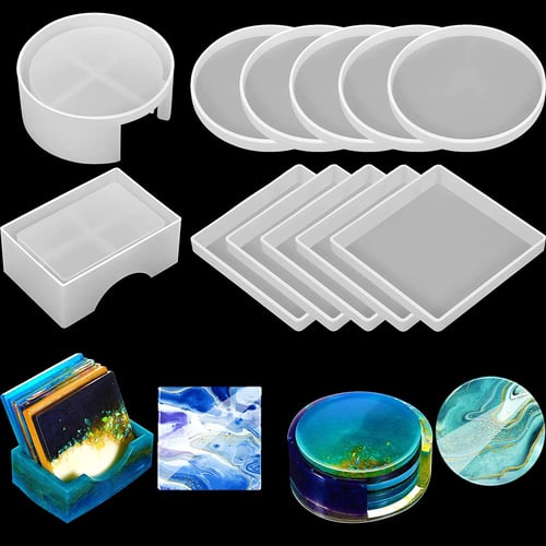 Silicone Coaster Casting Mold Resin Mould DIY Making Epoxy Mould Craft Accessory 