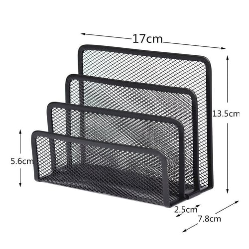 Perfect Desktop File Organizer Metal Mesh for All Your Files/Folders/Documents/Mails/Paper Sturdy Letter Organizer with 3 Sections Mail Organizer 