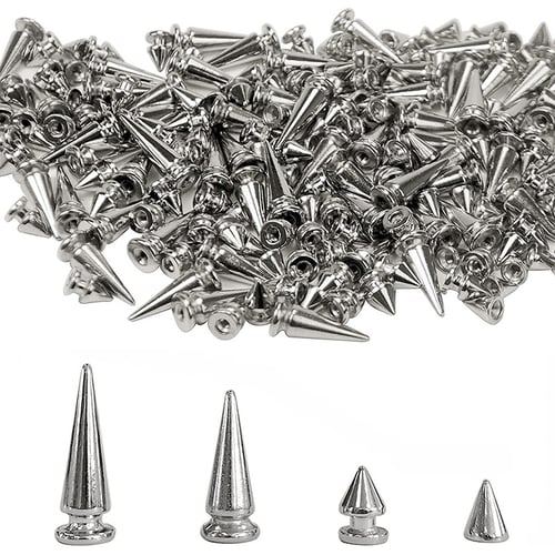 Alloy Metal Bullet Spikes Studs Rivets Cone Screwback Spots 14 Colors 
