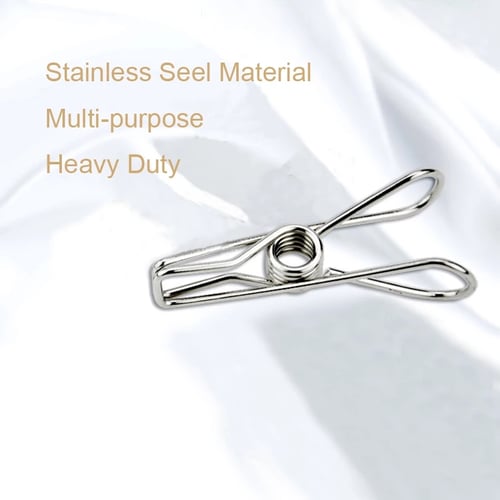 20pcs Stainless Steel Clothes Pegs Hanging pins Sealing File Clip Washing Clamps 
