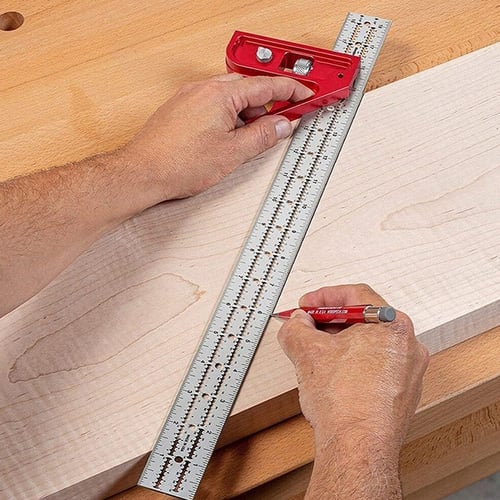 Didad Combination and Double Square,Aluminum Alloy Die-Casting Carpenter Square Ruler Combo Right Angle Measuring Ruler A