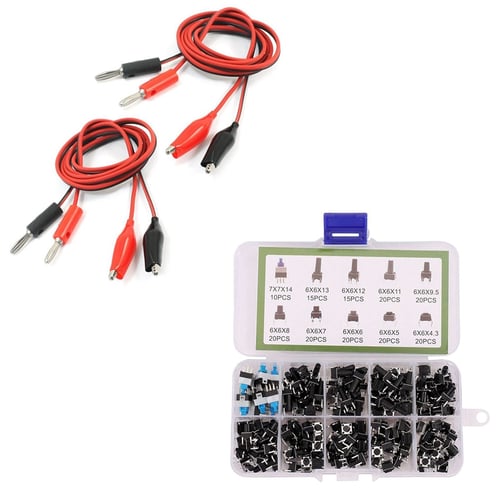 20PCS silicone Voltage Cable Test Alligator clips TO 4mm Banana plug