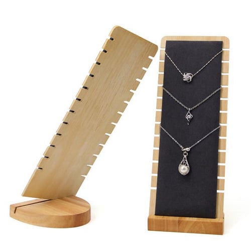 Elegant Jewelry Display Stand Bamboo Necklace Pendant Chain Holder Rack 