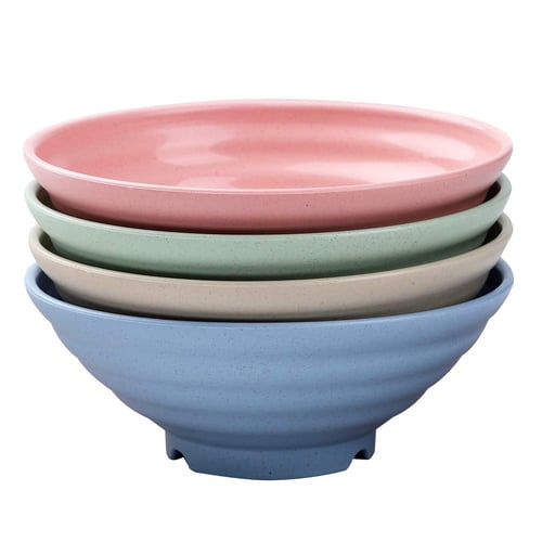 1PCS Pure Natural Tableware Rice Bowl Safe Straw Square Soup Bowl 4 colors Home 
