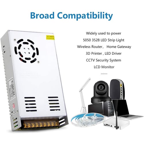 24V 15A 360W Switching Power Supply Adapter For LED Strip Light CCTV Camera 