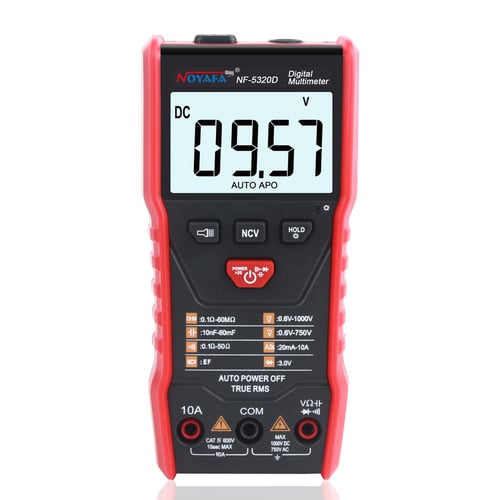 Digital Multimeter 600V Ture RMS AC DC NCV Smart Tester Ohm Hz Voltage Meter 