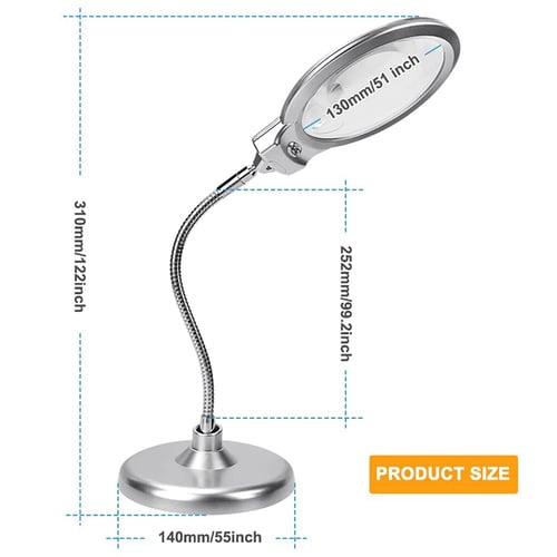 2x 5x Desktop Magnifying Glasses With, Desktop Magnifying Lamp Led