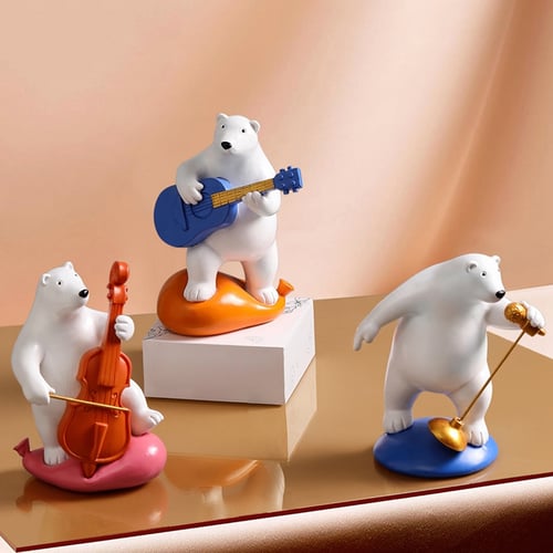 Resin Music Bear Figurines Polar Bears Band Statue Home Office Decor Living Room Bedroom Desktop Ornament - Bear Figurines Home Decor Resin Music Bear Figurines Polar Bears Band Statue Home Office Decor Living Room Bedroom Desktop Ornament - Bear Figurines Home Decor