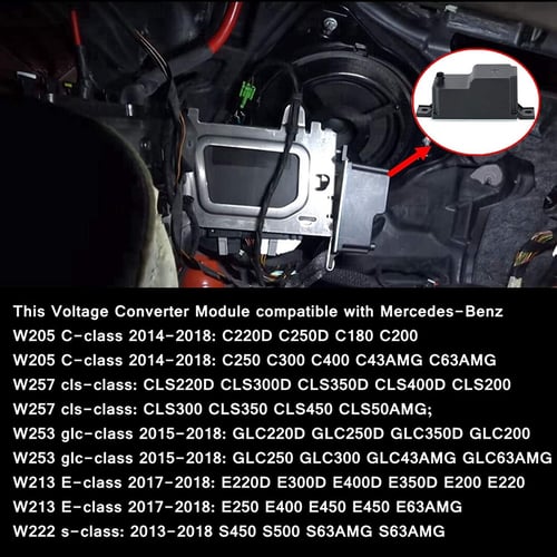 Replaces 2059053414 2059052809 Voltage Converter Module Compatible with Mercedes Benz 2013-2018 W205 W257 W253 W213 W222 Voltage Transformer