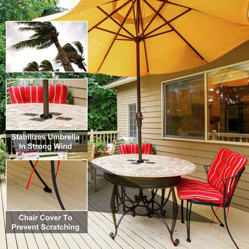 4 Set Table Umbrella Hole Ring w/4 Cap Cover Set for Outdoor Patio Plug 2.6 Inch 