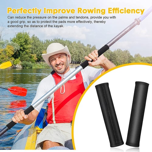 1Pair Neoprene Kayak Paddle Grips Non-slip Soft for Efficient Paddling Red 