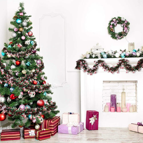 6X Colorful Shining 2M Tinsel Garland Christmas Tree Decoration Metallic Foil 