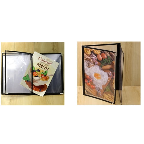 Zeafree Transparent Restaurant Menu Covers for A4 Size Book Style Cafe Bar 6 Pages 12 View 