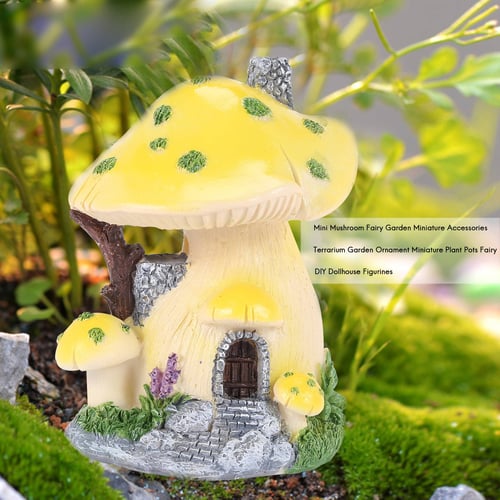 Mushroom House Mini Micro Fairy Garden Craft Dollhouse Ornament Landscape Decor 