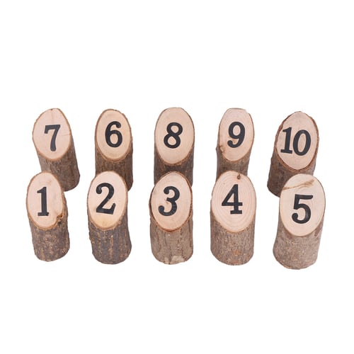 10X Number Wooden Table Numbers Set with Base Birthday Wedding Party Decor Gifts 