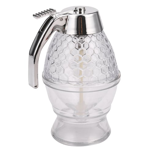 200ML Transparent Honey Drip Dispenser Kitchen Juice Syrup Container Jar Pot