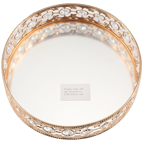 Gold Rectangle Mirror Plate Decorative Tray for Wedding Wedding Decor Makeup