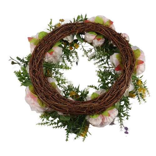 Front Door Wreath Spring Garland Home Décor for Window Wall Party Wedding 