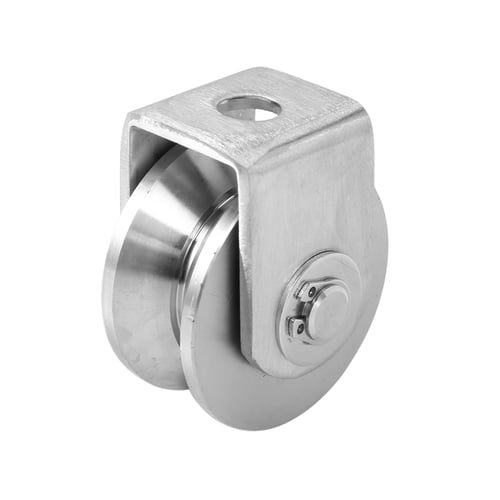 304 Stainless Steel Translation Castors Directional Wheel DBXOKK 2 H Groove Transport Pulleys Wire Rope Track Sliding Door for Square Tube Industrial Mechanic Heavy Duty Roller Pulley