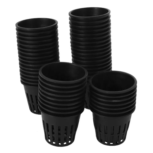 50pcs Hydroponics Plant Grow Net Cup Mesh Pot Aquaponic Mesh Planting Basket Set 