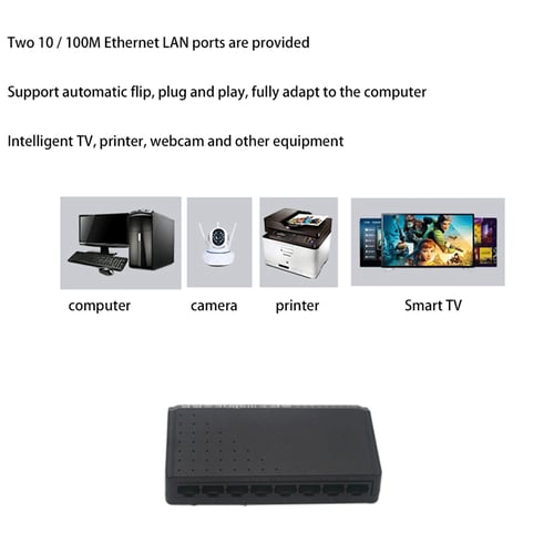 10/100M 8 Port 6+2 PoE Switch Injector Power Over Ethernet without Power Adapter 