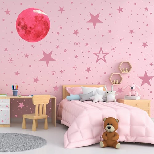Fluorescent Glow In The Dark Luminous On Wall Stickers DIY Decal Star And Moon 