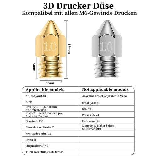 0.3mm Extruder Düse Nozzle 1.75mm Filament RepRap CNC 3D Drucker Makerbot MK8 