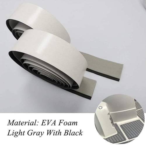 2x EVA Foam Teak Sheet Marine Yacht Boat Decking Self-Adhesive Pad Dark Gray 