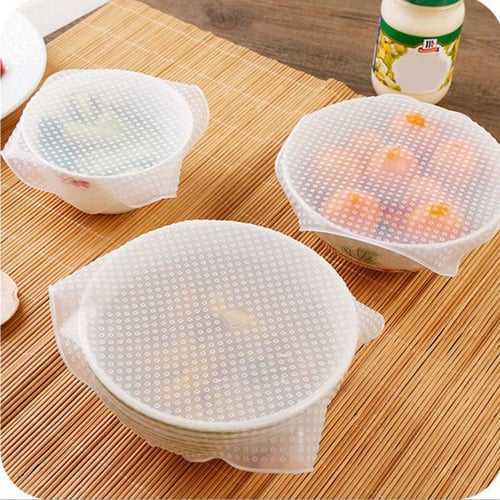 8X Reusable Silicone Seal Wrap Stretch Lid Microwave Food Fresh Bowl Cover