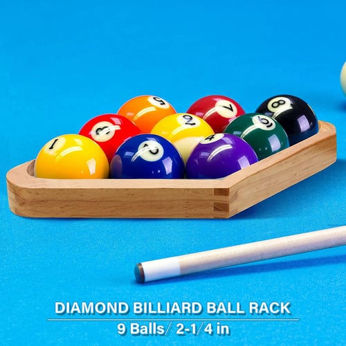 Billiards 2 1/4" 9 Ball Wood Diamond Rack Heavy Duty Pool Table Accessory 