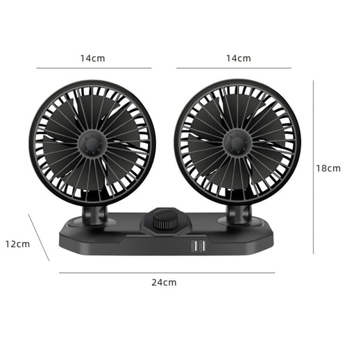 USB Car 2 Speed Vehicle  Air Cooling Fan Dual Head 360 Adjustable Cooler Fan 