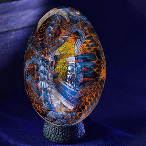 Dream Crystal Transparent Dragon Eggs-Resin Sculpture Desktop Ornaments Gift Hot 