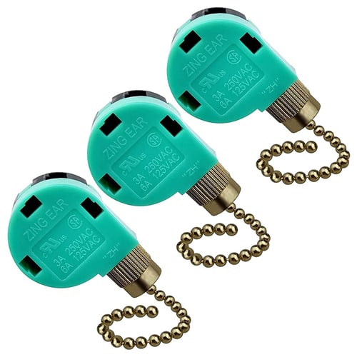 3 Pack Ceiling Fan Switch Sd 4 Wire Zing Ear Ze 268s6 Pull Chain Replacement Control Ceiling Fan Switch 3 Sd 4 Wire Zing, How To Replace A Ceiling Fan Pull Chain Switch