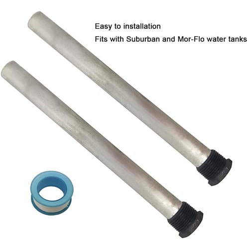 9.25 & 3/4 inch Thread Senmubery 2 Pack Rv Heater Anode Rod Aluminum/Zinc Rv Hot Water Tank Anode Rod for Suburban for Morflo