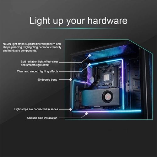 550mm RGB Flexible Light Strip Addressable 3-Pin 5V Digital LED Neon Kit DIY PC 