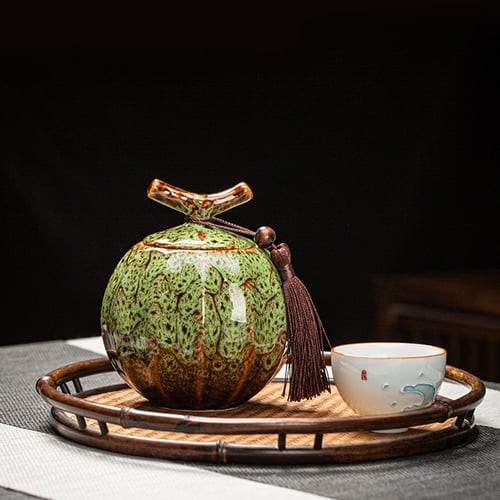 Retro China Creative Tea Canister Coffee Bean Scented Pu-er Tea Pot Jars Ceramic 