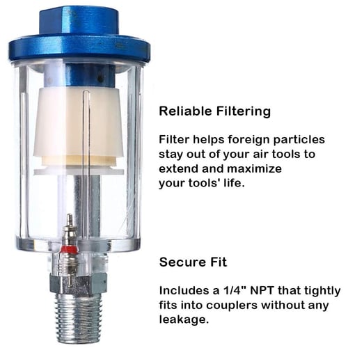 Water Oil Separator Filter Thread Spray Gun Filters Air Compressor 2PCS 