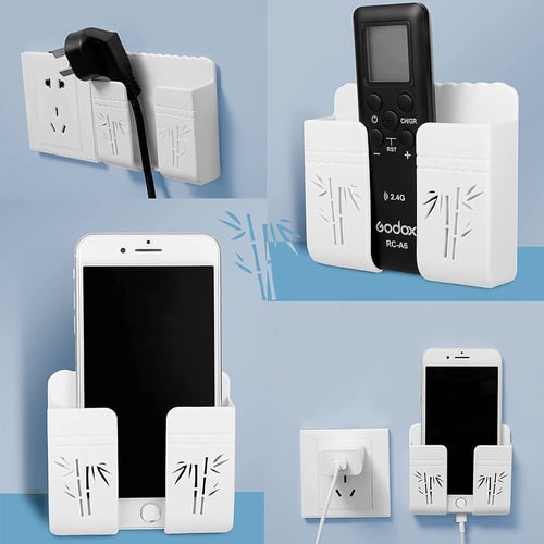 8 Pcs Wall Mount Mobile Phone Plug Holder Self Adhesive Cell Charging Brackets Holders For Bedside - Wall Plug Cell Phone Holder