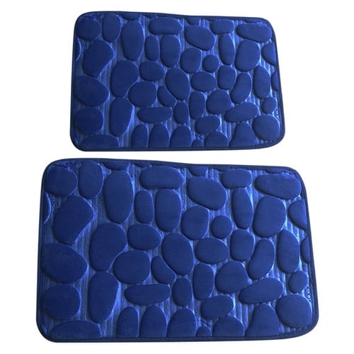 royal blue bath mat set