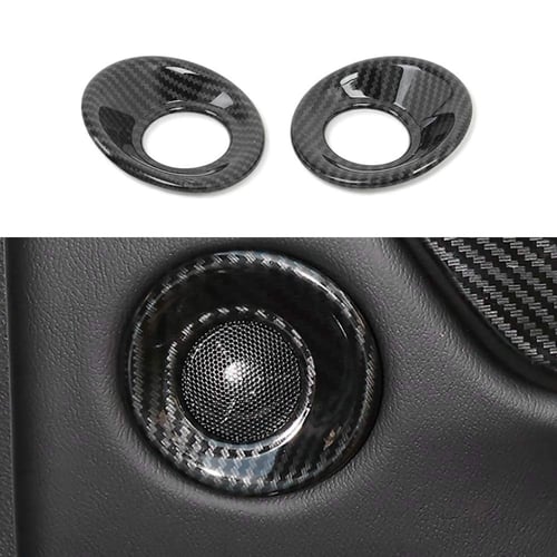 Fit For Honda CRV CR-V 2017-2021 A Post Speaker Ring Cover Trim ABS Carbon Fiber