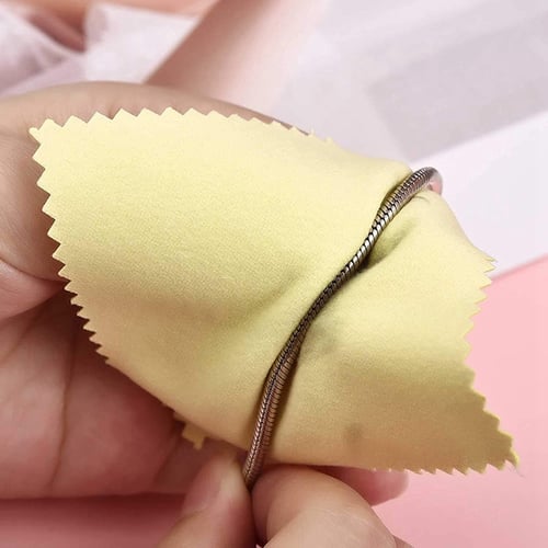 Yellow 50 Pack Jewelry Polishing Cloth Cleaning Cloth for Sterling Silver Gold Platinum 