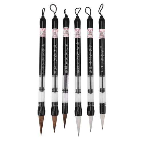 6x Chinese Japanese Water Brush Pen Painting Writing Calligraphy Ink Art Tools 