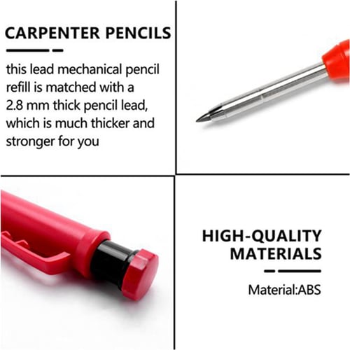 Solid Carpenter Pencils/Deep Hole Mechanical Pencil /Set With Built-In Sharpener