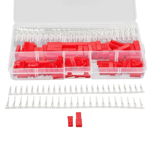420PCS Red JST Connector Plug 2Pin Female Male &Crimps RC Battery Connector 