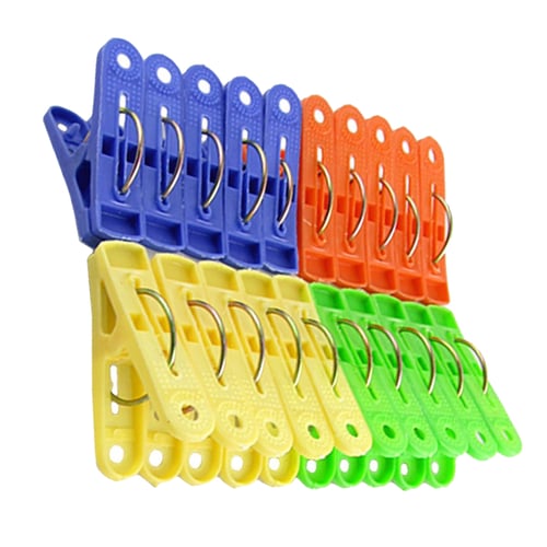 Best Plastic Clothing Pegs Clips Clothes Pins 20 Pcs Assorted Colors Clothespins 