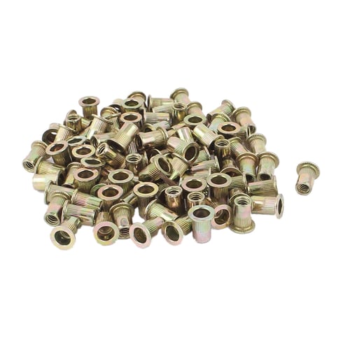 100 pcs 1/4-20 Rivet Nuts Threaded Rivet Insert Nut Rivnuts Nutsert Carbon Steel 