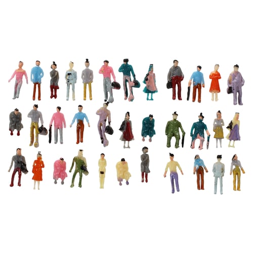 100PCS Scale 1:150 Mix Painted Model Train Street Passenger People Figures-Toys 